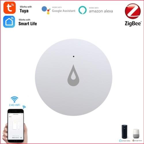 Tuya ZigBee Water Immersing Sensor Flood Water Leak Detector Waterproof Alarm Smart Life APP Remote Home Security For Aleax