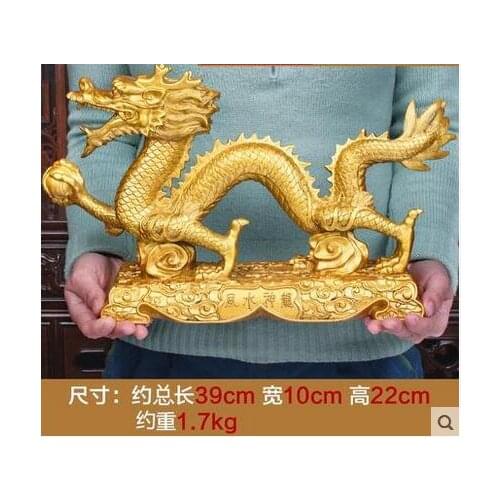New dragon decorated decoration home office gold dragon products Decoration sculpture statue Home Arts Crafts