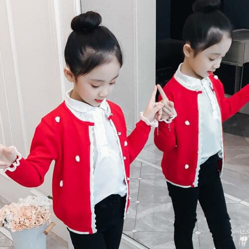 Childrens knitKed Cardigan Jacket Autumn Kids Fashion Sweater Outerwear for Boys and Gl Toddler Sweater infant Clothes 4-12 Y