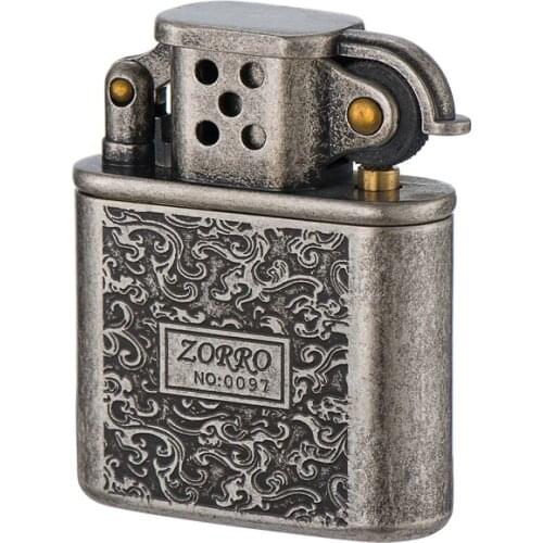 Ancient Silver Auspicious Clouds Old-fashioned Kerosene Lighter Old Nine Door Pure Copper Good Business Gift with Souvenir