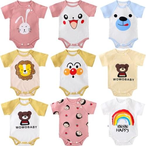 Newborn Baby Rompers Cotton Infant Body Short Sleeve baby Jumpsuit Cartoon Baby Boy Girl clothes 0-24M Crawling Baby
