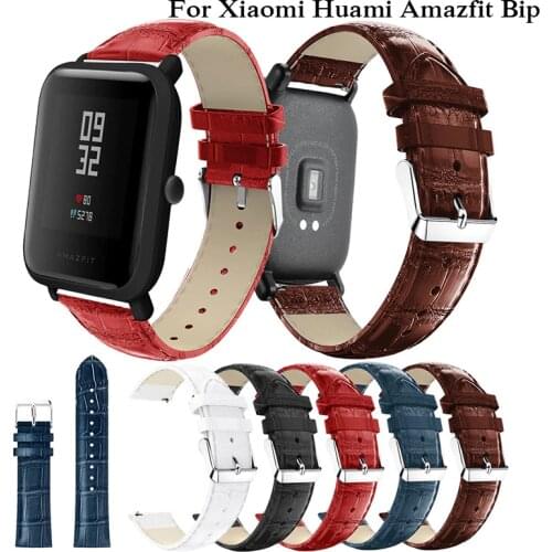 Leather Watchband Strap with For Xiaomi Huami Amazfit Bip BIT Lite Youth/ Amazfit GTS Smart Watch Wearable Wrist Bracelet