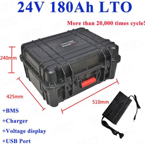 24v 180Ah 200Ah Lithium titanate LTO battery pack fast charge for Steamer Machine Recreational Vehicle tourist coach+20A Charger