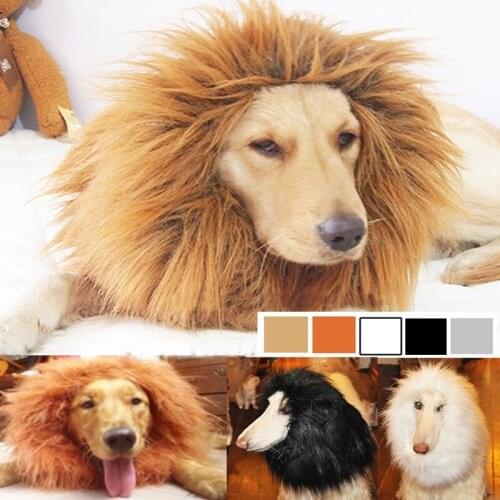 Cute Pet Cosplay Clothes Transfiguration Costume Lion Mane Winter Warm Wig Cat Large Dog Party Decoration With Ear Pet Apparel
