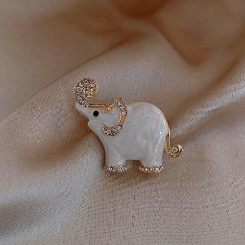 MODAGIRL Thailand Jewelry Cute Animal Elephant Brooch Brooch Woman Jewelry Luxury Enamel Pin with Zircon Scarf Accessories