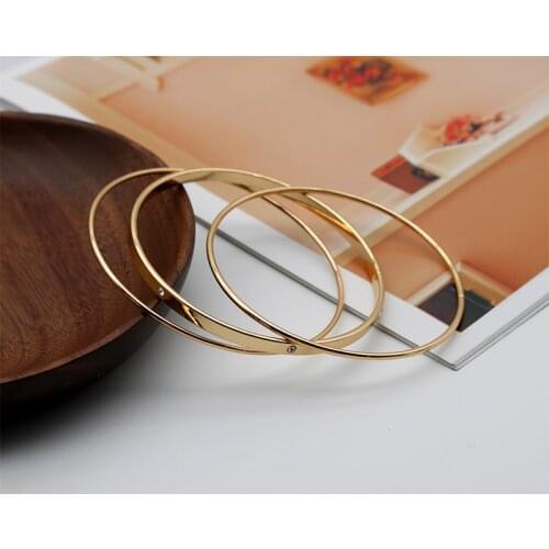Bangles Set Bracelets For Women Geometric Fashion Jewelry Closed Golden Accessories Gifts Crystal Glass Stones Bangle 202137