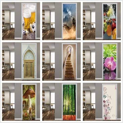 Soccer Beer Door Sticker Peel and Stick Wallpaper Waterproof Vinyl Posters Bathroom Wall Art Decals DIY Home Design deurposter