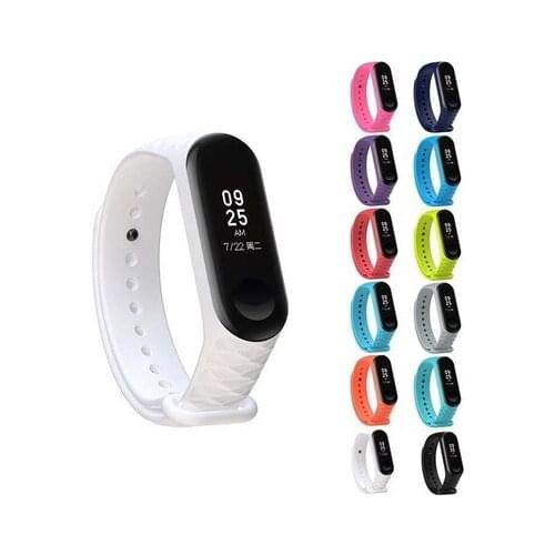 New diamond pattern Bracelet for Xiaomi Mi Band 3 Sport Strap watch Silicone wrist strap For xiaomi mi band 3 Miband 3 Strap