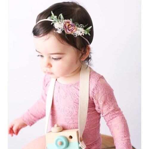Newborn Baby Flowers Head Band Toddler Baby Girls Elastic Nylon Headwear Kids Head Accessories Photograpy Props Fashion