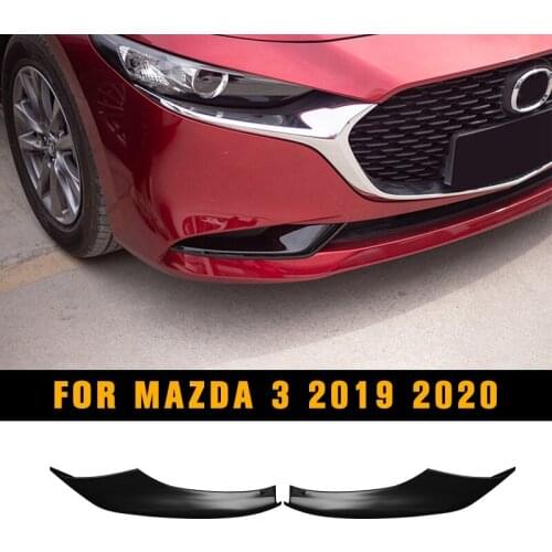 Pcmos 2Pcs Front Fog Light Frame Cover Trim For 2019 2020 Mazda 3 Sedan Hatchback Exterior Parts Chromium Styling Stickers New