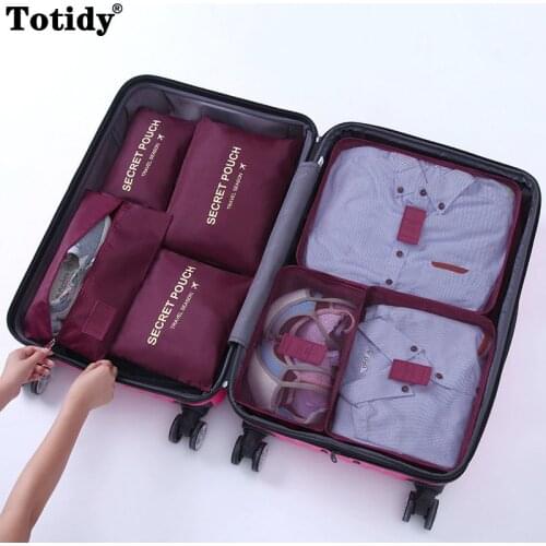 Portable Clothes Storage Bag Folding Closet Organizer For Tidy Wardrobe Suitcase Pouch Travel Storage Box Shoes Packing Cube Set
