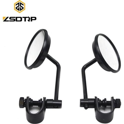 ZSDTRP Adjustable Universal Vintage Round Mirrors with 22mm Clamps for Motorcycle Go-Kart ATV Scooter Dirt-bike Mini-bike Moped