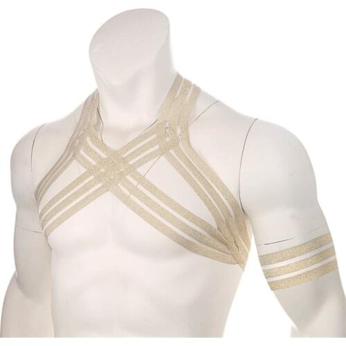 Sexy Shoulder Strap Body Chest Elastic Harness Men Fetish Costume Clubwear hombre Erotic Lingerie Stage Performance Wear