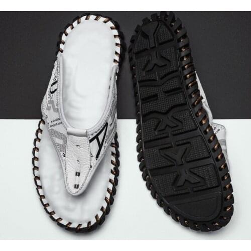 Fashion Trend Stylish Shoes For Men Fashion Mens Summer Flip Flops Leather Sandals Flipflops Man 45 Slippers Casual Sneakers