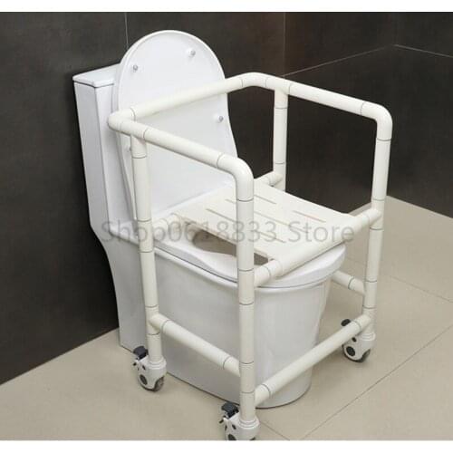 Strong load-bearing bathroom toilet seat for the elderly with wheels Stable and safe Multifunctional barrier-free bathing chair
