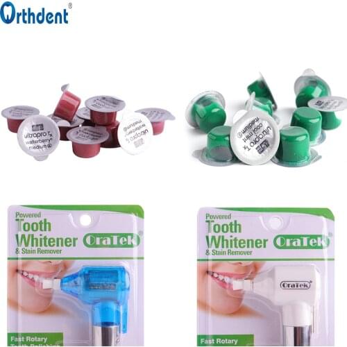 Orthdent Dental Teeth Whitening Polisher & 10 CUPS Tooth Polishing Paste Stain Remover Mint And Waterbarry Flavor
