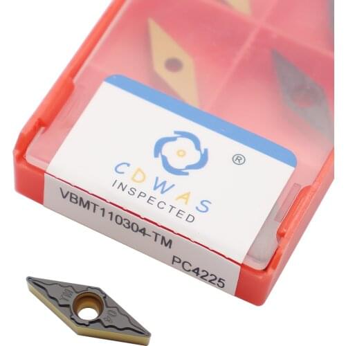 10PCS VBMT110304 TM PC4225 Carbide Insert High Quality CNC Lathe Tools Turning Tool VBMT 110304 Blade CNC Cutting Tool For Steel