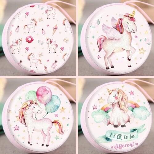 Women Wallets Kawaii Card Holder Key Money Bags Kids Small Cute Cartoon Unicorn Coin Purses For Girls Ladies Purse Storage Bag
