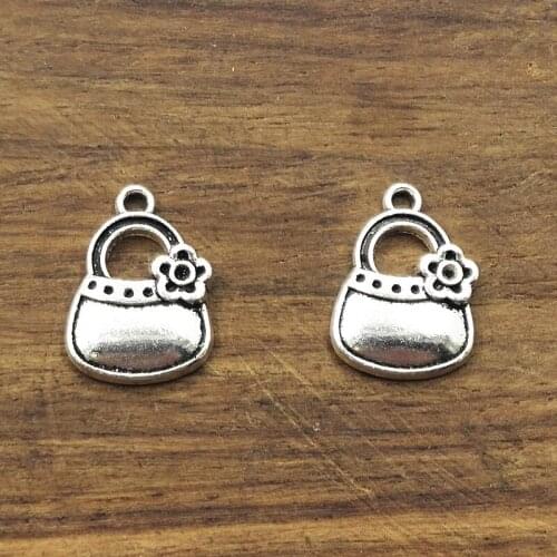 10pcs Ladies handbag Charms 19x13mm Tibetan Silver Plated Pendants Antique Jewelry Making DIY Handmade Craft