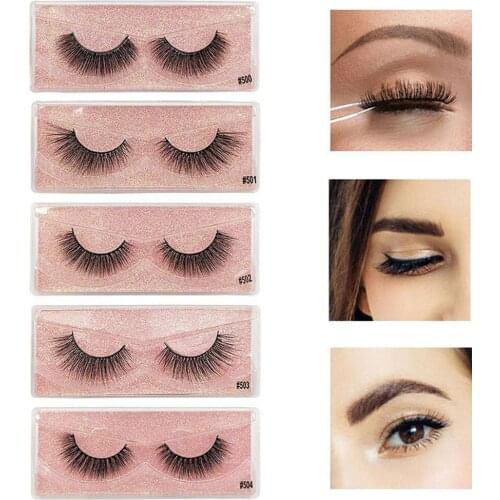 1 Pair Makeup Eyelashes 3d Mink Lashes Fluffy Soft Wispy Volume Natural Long Cross False Eyelashes Eye Lashes Reusable Eyelash