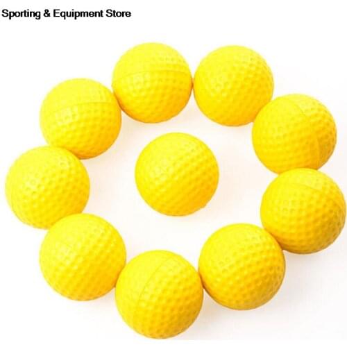 10PCS Plastic Golf Ball Outdoor Sports Yellow Soft Elastic Golf Balls Golf Practice Training Balls Training Aid High Quality