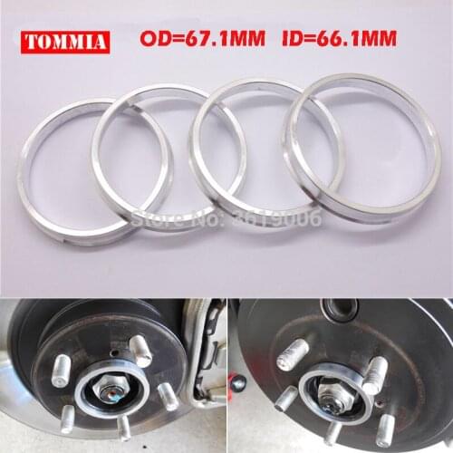 TOMMIA 4pcs Car Wheel Hub Centric Spigot Rings 67.1mm OD to 66.1mm ID Aluminium Alloy