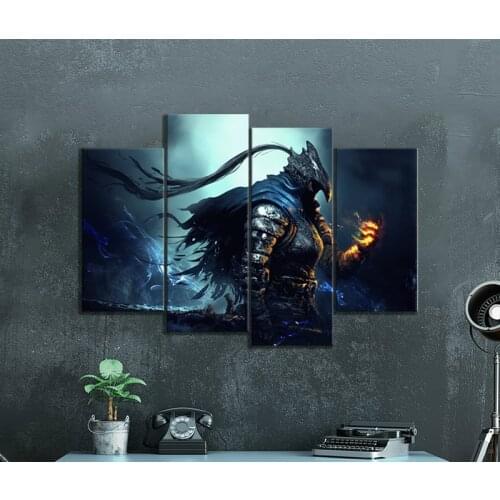 4pcs Dark Soul Prepare to Die Edition ARPG Game Posters Canvas Art Wall Paintings for Home Decor