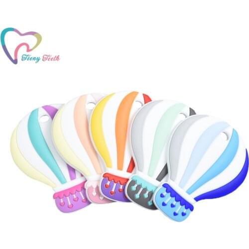 5 PCS Baby Balloon Silicone Teether Bead Pacifier Clip Food Grade Silicone Kids DIY Handmade Toys Geometric Shaped Accessories