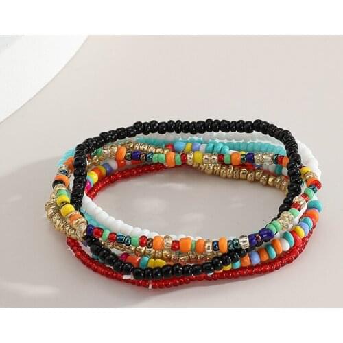 7pcs/set Bohemian Multi Layered Bracelets For Women Boho Beads Bracelets Jewelry