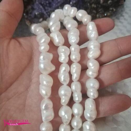 Natural Freshwater White Pearl Loose Beads High Quality 10-12x15-18mm Smooth Gourd Shape DIY Gem Jewelry Accessories 38cm wk410