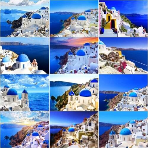 CHENISTORY Acrylic Diy Painting By Numbers Kits Seascape Landscape Picture Wall Art Handpainted Oil Painting For Home Decors Art