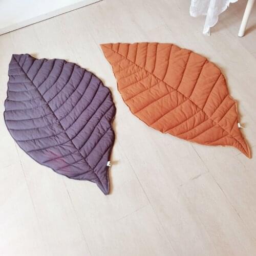 23GD Baby Soft Cotton Play Mat Crawling Carpet Leaf Shape Kid Room Floor Rug Game Pad