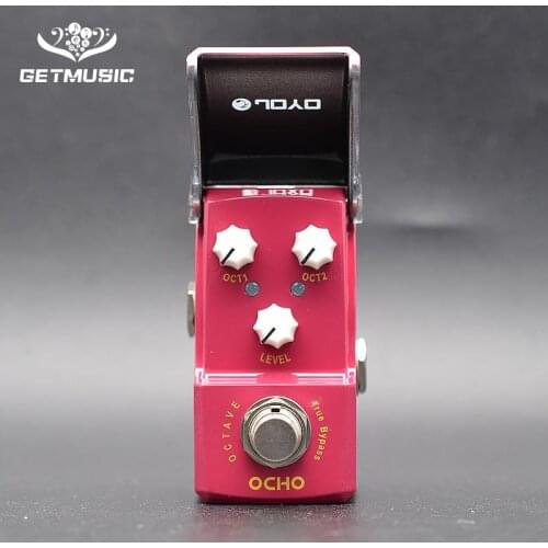 Joyo Ironman JF-330 OCHO Octave Effect Guitar Pedal True Bypass Design Purple With Gold Pedal Connector and Mooer Knob