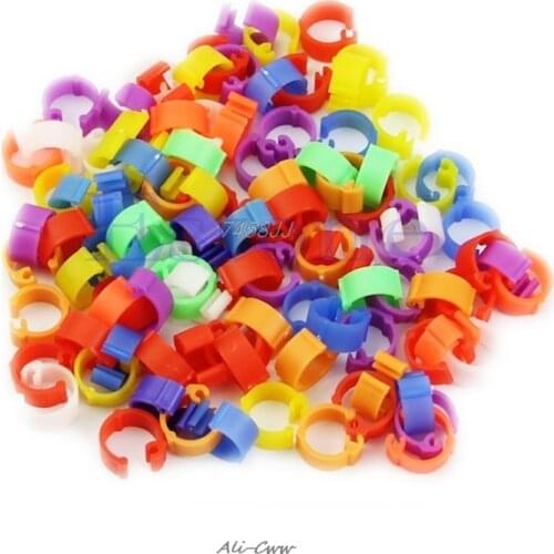 100 Pcs Chicken Hen Pigeons Rings 8mm Bayonet Identification Ring Opening Pigeon Ring Color Pigeon Foot Ring Pigeon Supplies