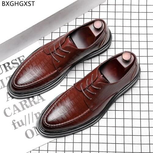 Brown Oxford Leather Shoes Men Formal Party Shoes for Men 2021 Black Dress Shoes Mens Fashion Chaussure Homme Zapatos De Hombre
