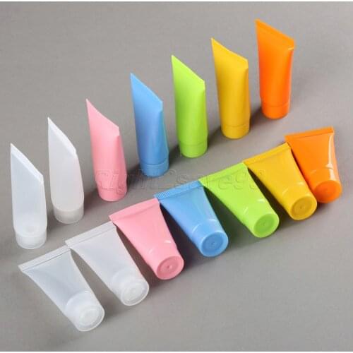 5pcs Cosmetic Soft Tube 5ml/10ml plastic Lotion Containers Empty Makeup squeeze tube Refilable Bottles Emulsion Cream Packaging