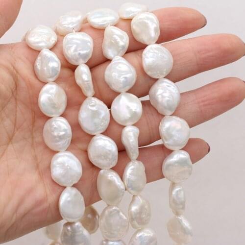 Natural Freshwater Pearl Irregular Coin Baroque White Loose Beads For Jewelry Making DIY Bracelet Earrings Necklace Accessory