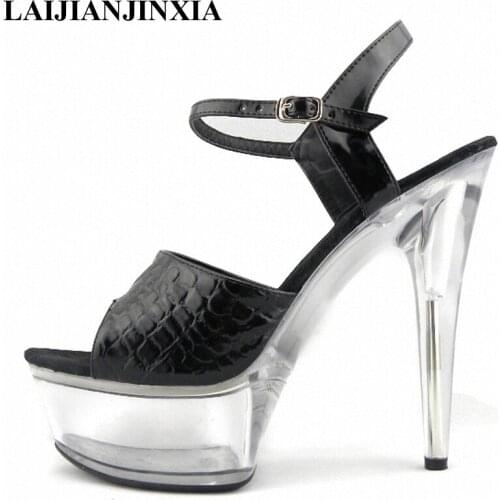 LAIJIANJINXIA New Sexy 15 CM High-Heeled Sandals Fashion Nightclub Shoes Pole Dancing Shoes Model High Heels Womens Shoes