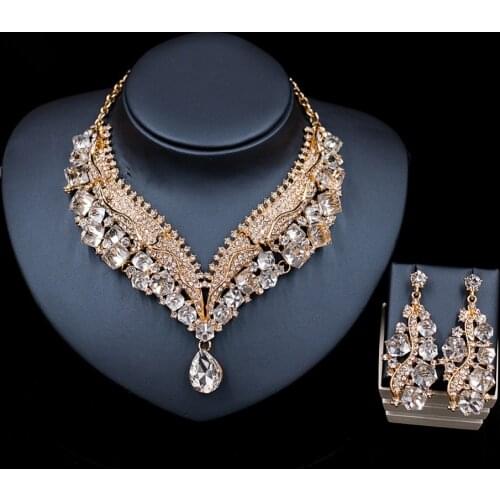 LAN PALACE new arrivals juwelen setjes vrouwen austrian crystal necklace and earrings wedding necklace free shipping