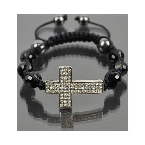 New arrival df3 hot micro pave CZ Disco cross crystal Bracelet fasion Gift jewelry Discount crystal