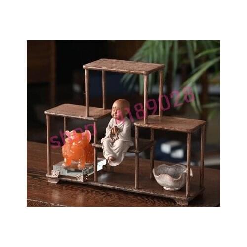 Natural Chicken Wing Wood, Ming style small medium high, Solid Wood curio shelves, ornament pendulum rack