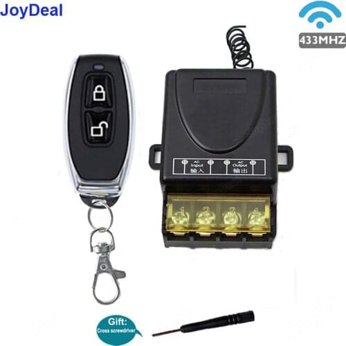 JoyDeal 433mhz Wireless RF Remote Control Switch 220v AC 30A Relay High Power Load Receiver On/Off Transmitter Water Pump Switch
