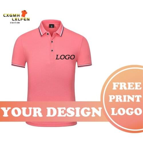 POLO shirt top 9 colors custom logo short sleeve shirt high-end combed lapel printing DIY brand text