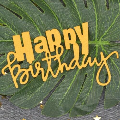 Happy Birthday Cutting Dies Words Metal Stencil for DIY Card Background Making Scrapbooking Craft Paper Embossing Dies