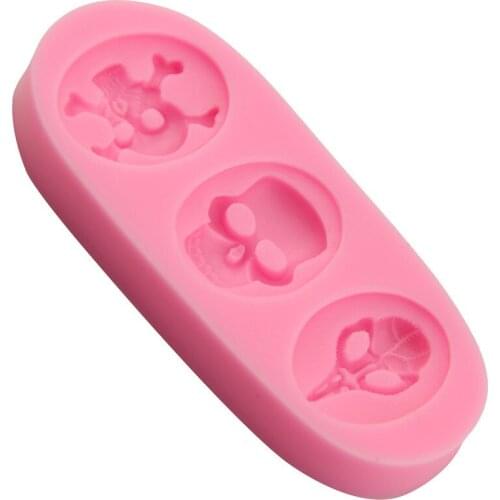 Halloween Skull Pirate silicone mold chocolate mousse sugar cake silicone mold gypsum soap mold