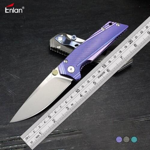 Enlan EW099 Titanium Alloy Folding Knife AUS-8 Blade Outdoor High Hardness Folding Knife Camping Survival knife Convenient Knife