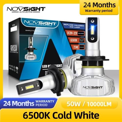 NOVSIGHT H7 led Headlight Bulbs H1 H4 H11 H3 H13 Lamp Car Light 9005 9006 9007 HB3 HB4 LED Lights 50W 6500K 10000LM Lamps Bulb