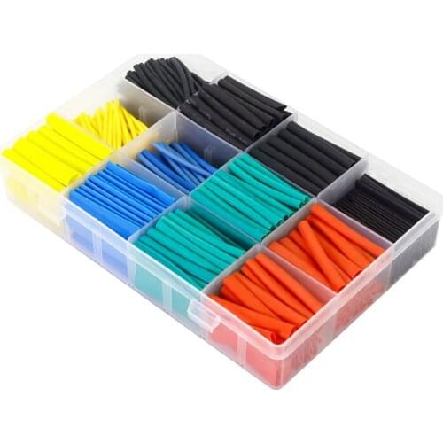 530Pcs/set 2:1 Heat Shrink Tube Tubing Sleeving Wrap Wire Car Electrical Cable Tube kits 12 Sizes Mixed Color