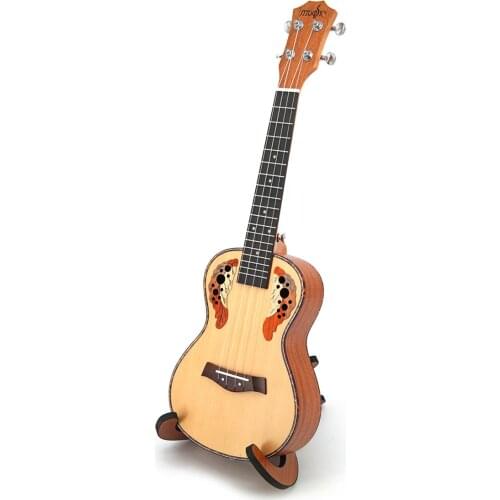 SevenAngel 23 inch Concert Ukulele Ingrid Spruce Grape Style Sound Hole 4 Stings Mini Guitar Acoustic Electric Ukelele Pickup EQ