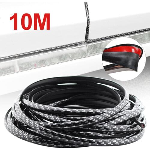 32FT/10M Seal Strip Carbon Fiber PVC Car Door Guard Protector Edge U Shape Trim